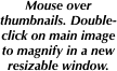 Mouse over thumbnails. Double-click on